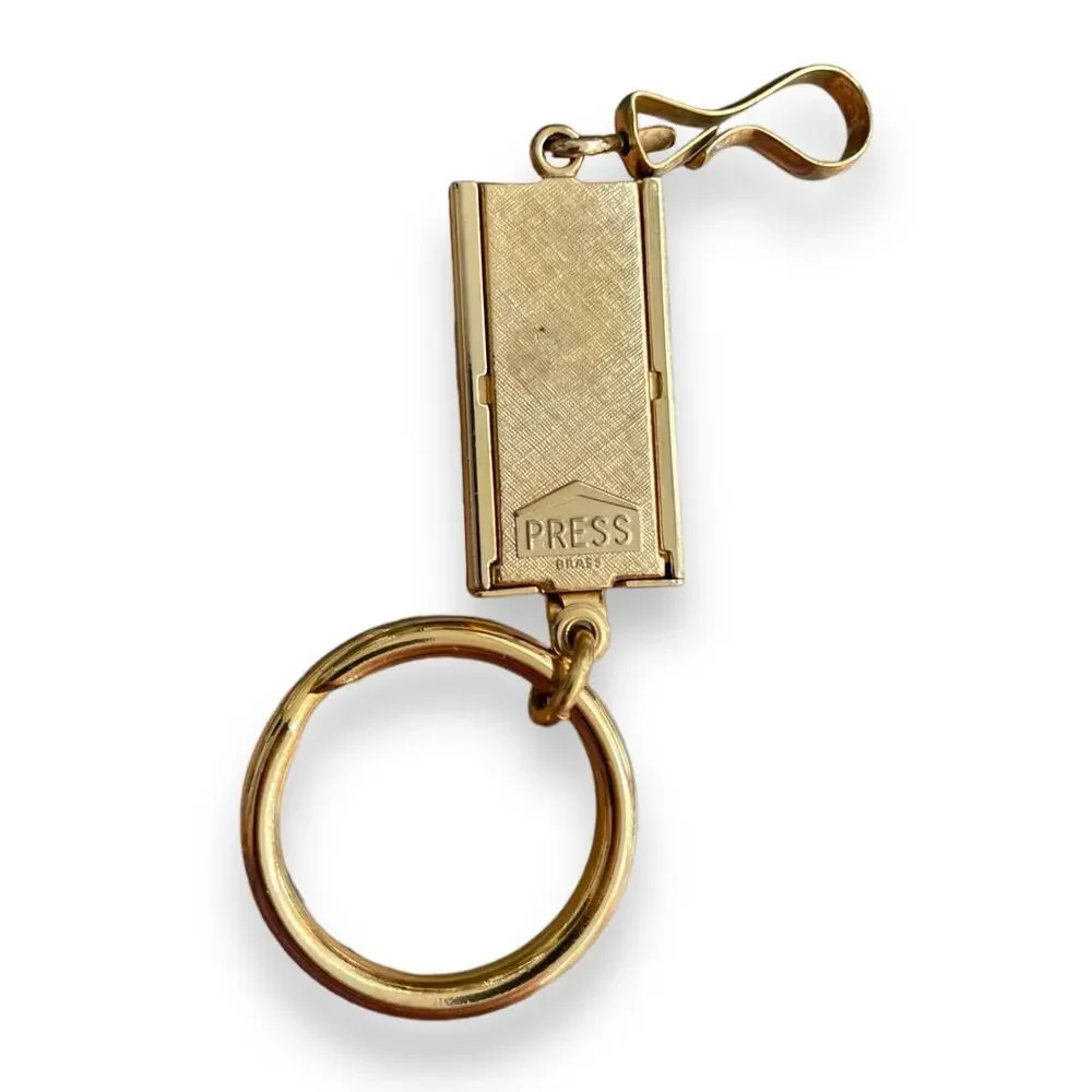 Mickey Mouse Gold Plated Men's Valet Key Ring - With Finger Flick Technology